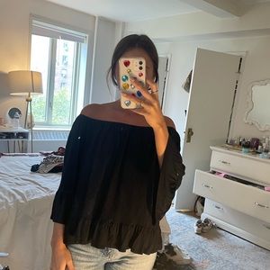 Black off the shoulder top
